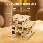 3D Wooden Puzzles for Adults, Miniature Villa Model Kit, DIY Wooden Craft for - Image 2