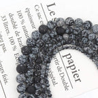 8mm Matte Snowflake Obsidian Bead, 15-Inch Matte Round Loose Stone Beads - Image 5
