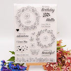 Flower Wreath Lace Clear Stamps Silicone Stamp Cards by AHTOLS