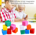 Gejoy 60 Pieces 16 mm Blank Dice Acrylic Dice Cubes Assorted Color DIY Cubes - Image 3