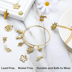 SANNIX 350Pcs Antique Gold Charms Bulk Lots Jewelry Making Charms Assorted - Image 3