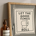 Funny Bathroom Decor Framed Canvas Wall Art, Let The Good Times Roll Toilet - Image 4