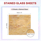 PATIKIL 4 x 4 Inch Transparent Stained Glass Sheets, 2 Sheets Mosaic Glass - Image 2