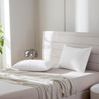 Luxury Feathers Down Pillows Standard Size Set of 2, Hotel Quality Fluffy Bed - Image 8