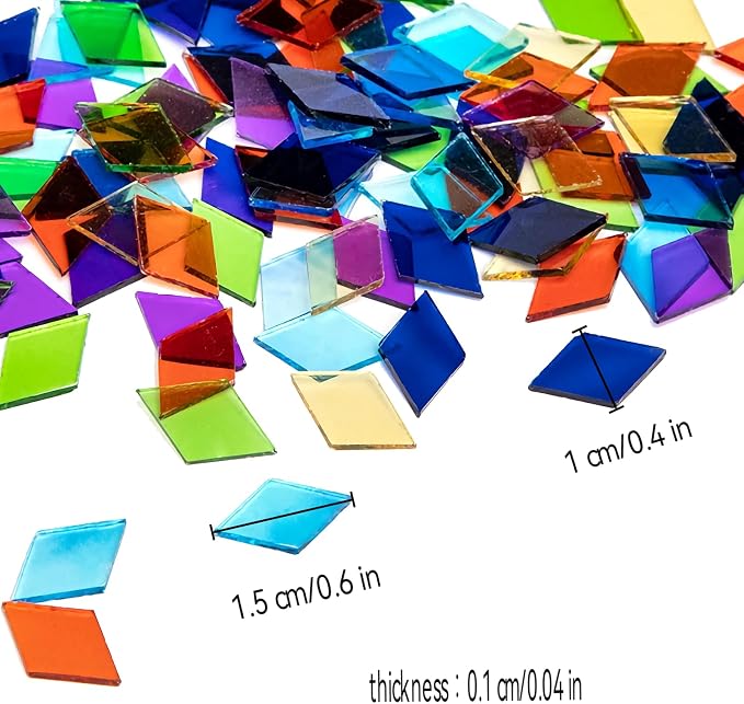 520pcs/100g Diamond Mosaic Tiles, High Transparency Stained Glass Mosaic Tiles - Image 2
