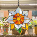 Narcissus Mosaic Style Acrylic Suncatcher Stained Glass Effect Window Car - Image 4
