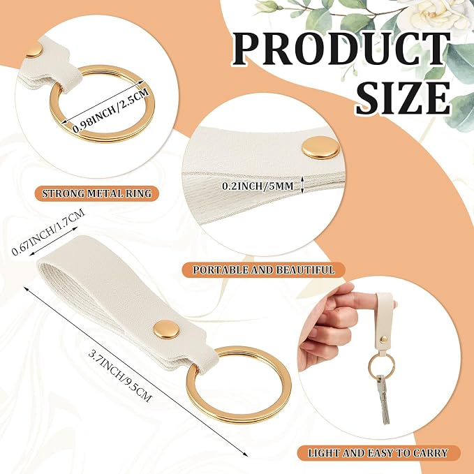 Wavyknot 200 Pcs PU Leather Keychain Blanks Bulk Laser Engraving Blanks - Image 2