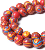32PCS 12mm Natural Orange Malachite Beads Round Loose Stone Beads - Image 3