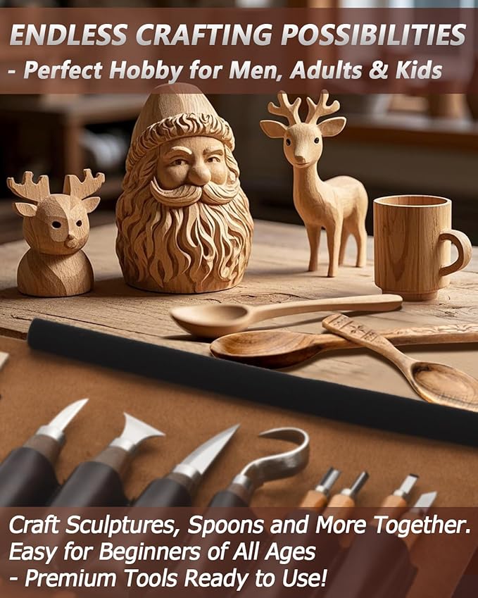 Wood Carving Kit Whittling Kit: Deluxe Wood Carving Tools Knife Set - Image 4
