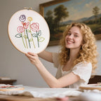 Easy Flower Embroidery Kits for Beginners Adults, Minimalism Embroidery Starter - Image 4
