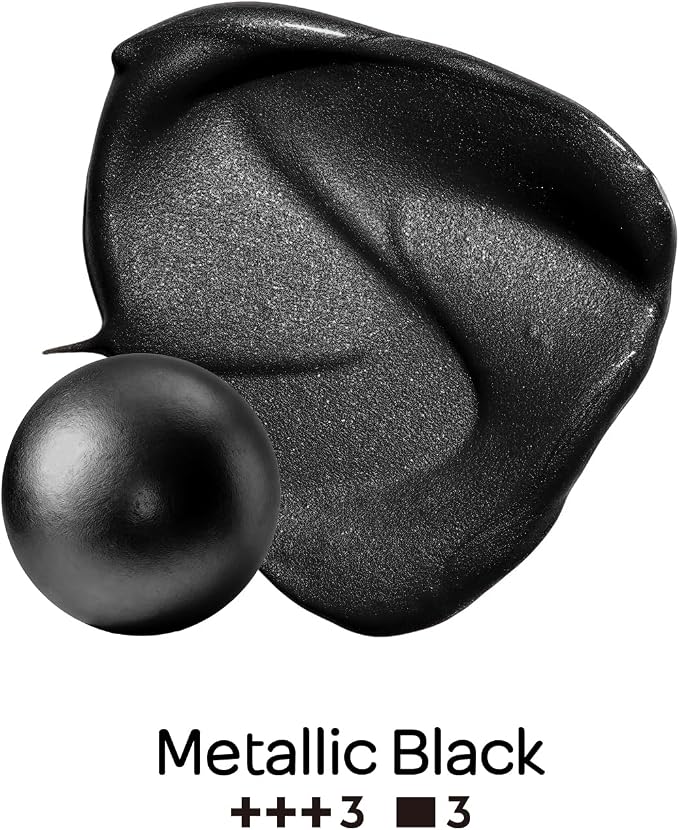 Nicpro Metallic Black Acrylic Paint, 8.45oz/250ml Large Black Craft Paint | - Image 2
