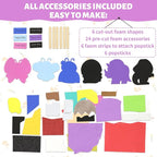 VKPI Make 6 Popstick Puppets Craft Kits - Image 3