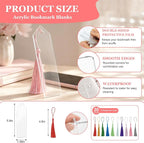 90Pcs Acrylic Bookmark Blanks Kit-30 Set Clear Acrylic Bookmarks 6" x 1.6" - Image 3