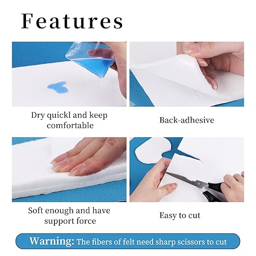 Pllieay Adhesive Felt Premium Grade, 1/4" x 6" x 2.5yd Orthopedic Felt Roll | - Image 4