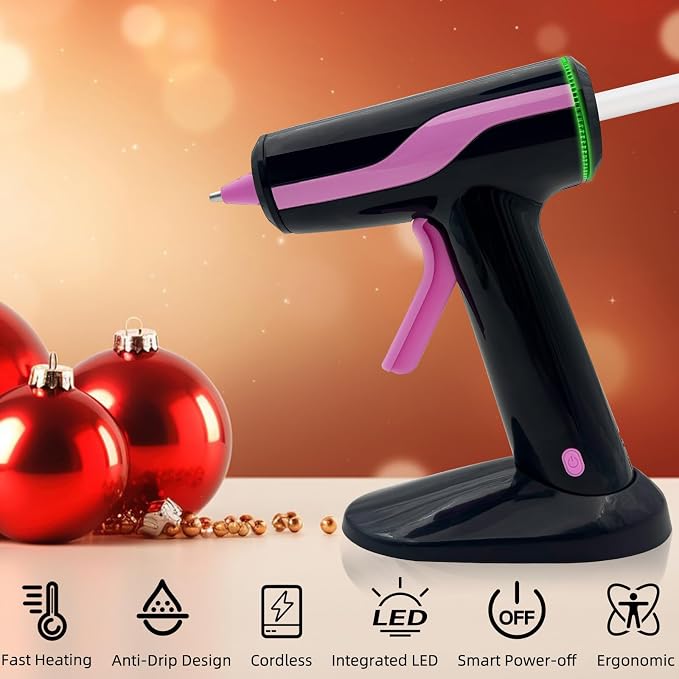 Cordless Hot Glue Gun Smart Power-Off, Mini Glue Gun Kit USB-C Rechargeable | - Image 7