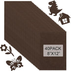 40 Pcs Stiff Felt Fabric Sheet for Crafts, 1mm Thick and 8”x12”Brown Felt by Tiparts