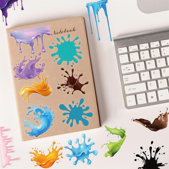 50 Pieces of Transparent Cartoon Dripping Paint Stickers, Suitable - Image 5
