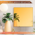 Gold Acrylic Mirror Sheet 11.8” x 11.8” x 1/8”, 2 Pack ALCCIFI Reflective - Image 3