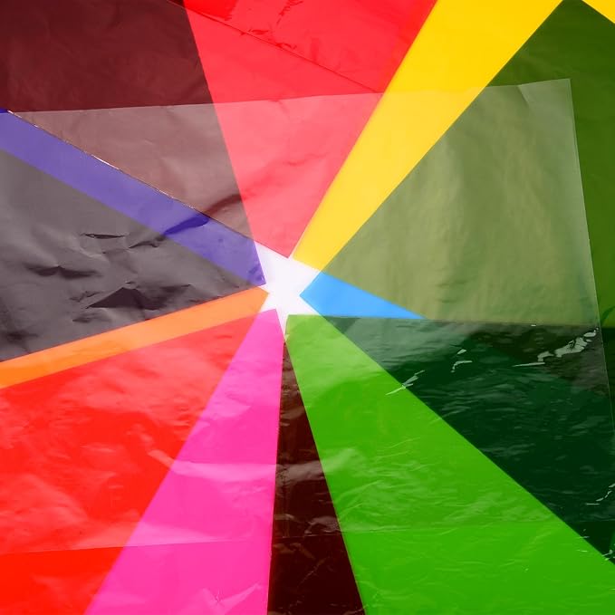 Outus 104 Pcs Colored Cellophane Sheets Cellophane Wrapping Paper - Image 3