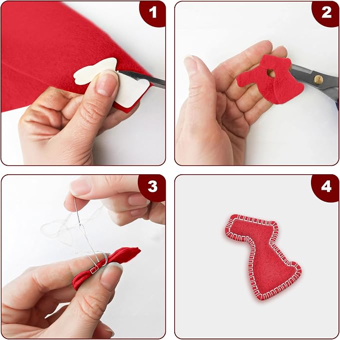 20PCS Red Felt Fabric Sheets - Image 5