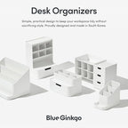 BLUE GINKGO Compact Desk Organizer – Small 5-Compartment, Half Drawer Storage – - Image 6