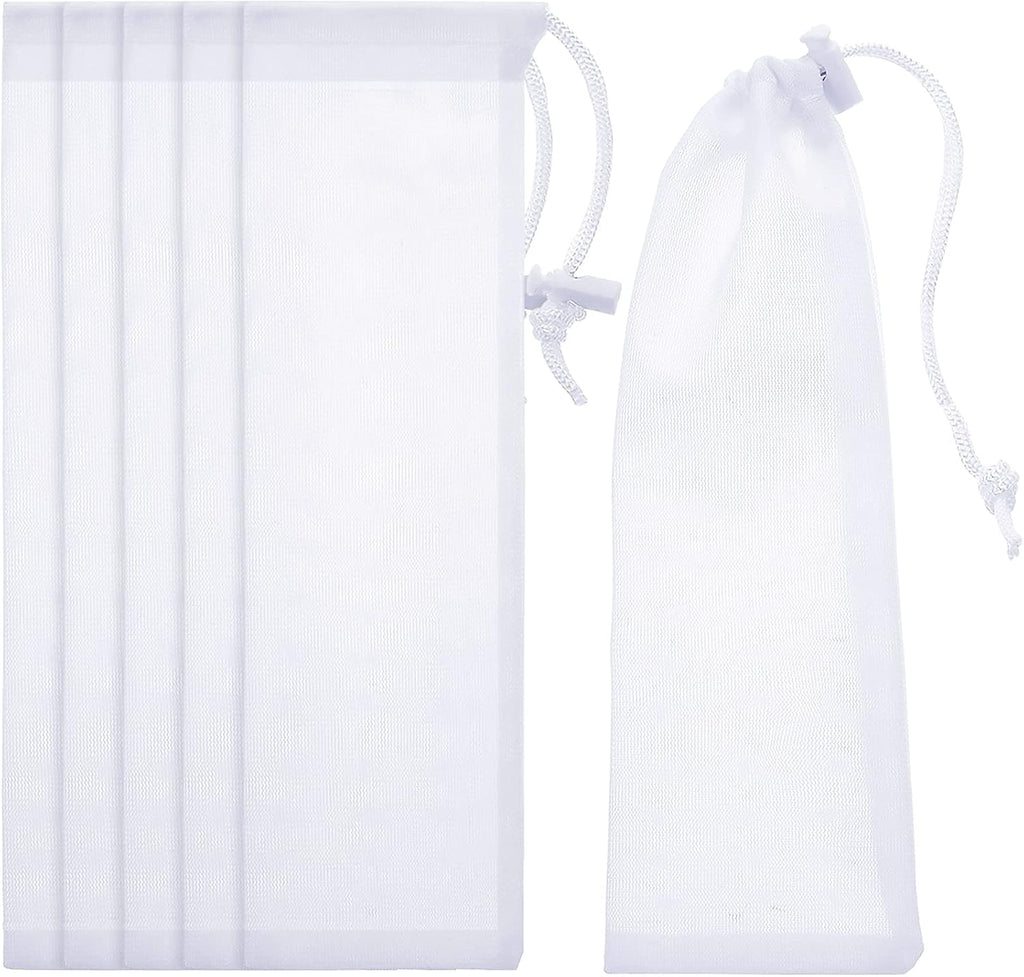 Lint Traps Catcher for Washing Machine Nylon Mesh Lint Traps for Home Laundry Washing Machine Drain Systems Discharge Hoses Filter, 9.4 x 3.1 Inch (6 Pieces)