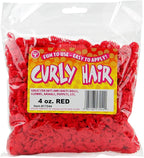 Hygloss 4 oz Curly Doll Hair for Crafts Red- Premium Synthetic Hair for Doll by HyglossProductsInc