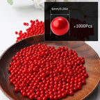 1000pcs Red 6mm Pearl Beads - Image 2
