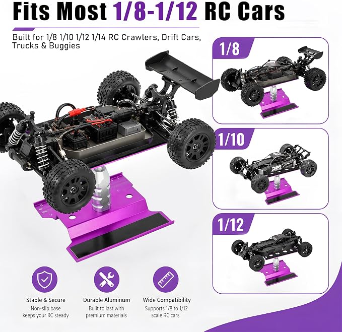 RC Repair Stand for 1/10 RC Cars, Aluminum RC Car Work Stand - Image 8