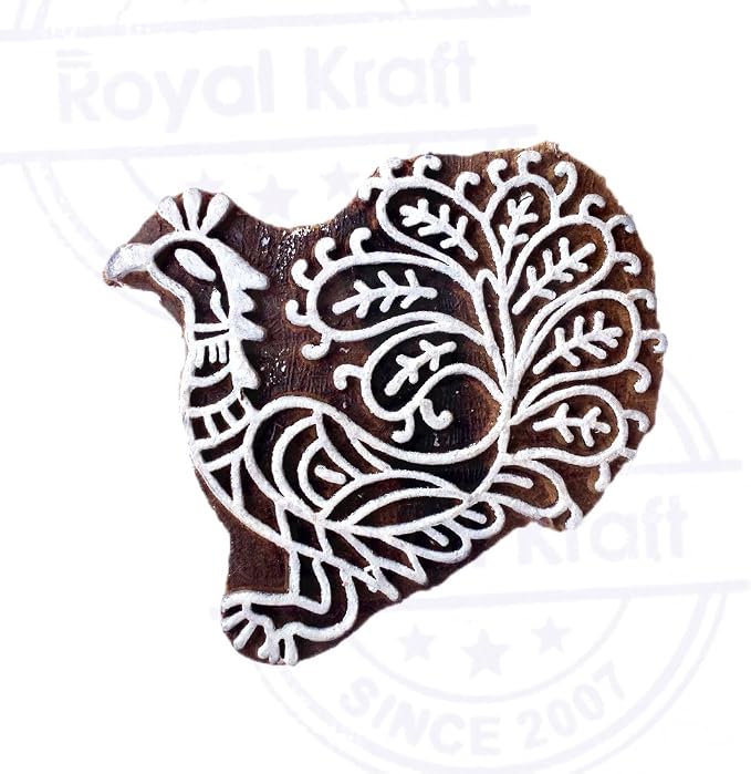 Royal Kraft Wooden Stamps DIY Fabric, Henna Printing Blocks THDtag021 - Image 3