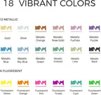 Artecho Acrylic Paint Markers 18 Colors include 12 Metallic + 6 Fluorescent - Image 2