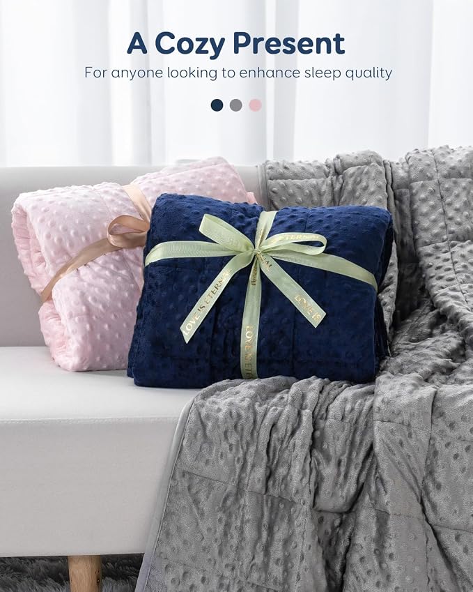Kivik Weighted Blanket 12 lbs for Adults, Minky Dot Heavy Blankets, Microfiber - Image 7