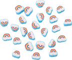 100pcs Blue Rainbow Polymer Clay Spacer Beads by LUBINGSHINE