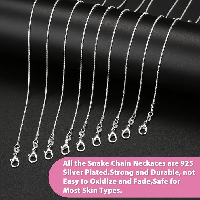 PAXCOO 25 Pack Chains for Jewelry Making, Necklace Chains Bulk Silver Plated - Image 3
