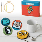 Siqinam Adventure-Time Punch Needle Kit-4 Pack Adventure Crochet Series Themed by Welcometomylittlefarm