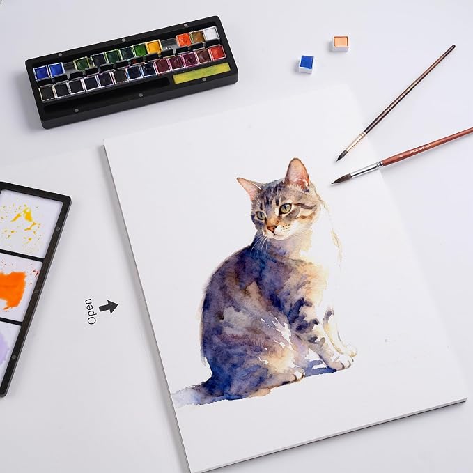 Watercolor Paper Block 11x15 Inch, Fuumuui 100% Cotton Watercolor Paper Pad of - Image 8