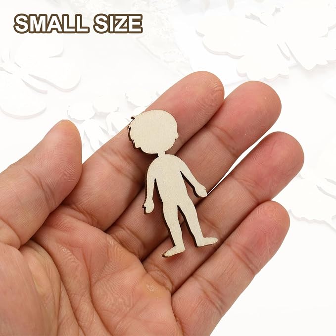 MECCANIXITY 50 Pcs Unfinished Wooden Person Cutouts 1.89 Inch People Figure - Image 4