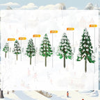 Skylety 35 Pieces Model Trees 6.3-1.2 Inch Mixed Miniature Trees Diorama - Image 2