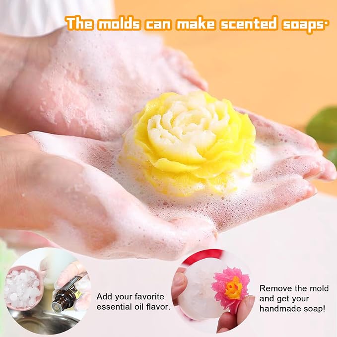EuTengHao Peony Silicone Mold Set Flower Silicone Casting Mold Rose Resin Mold - Image 7