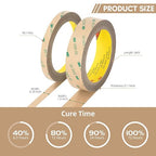 3M Double Sided Tape 300LSE 1.0" x 36Ft Clear, 1 Pack | Heavy Duty Adhesive Tape - Image 9
