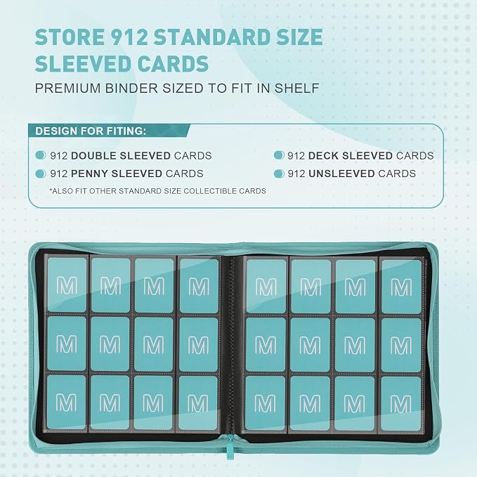 Premium Card Binder 12 Pocket for 720 Pockets Trading Card Binder, PU Zipper - Image 3
