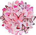 Imeepa 40Pcs Pink Butterfly Stickers Transparent Scrapbooking Stickers | PET by Imeepa