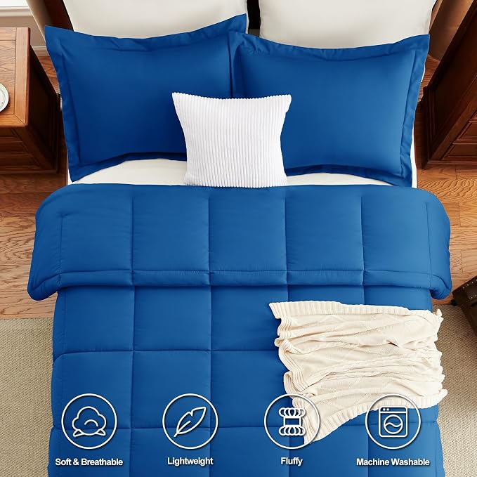 CozyLux Twin/Twin XL Comforter Set Classic Blue - Image 4