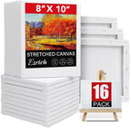 ESRICH Canvas for Painting 8x10, 16 Pack Stretched Canvas, Primed Acid-Free by ESRICH