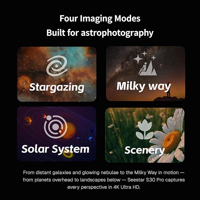 ZWO Seestar S30 Pro Smart Telescope, App-Controlled Astrophotography | 4K Dual - Image 5