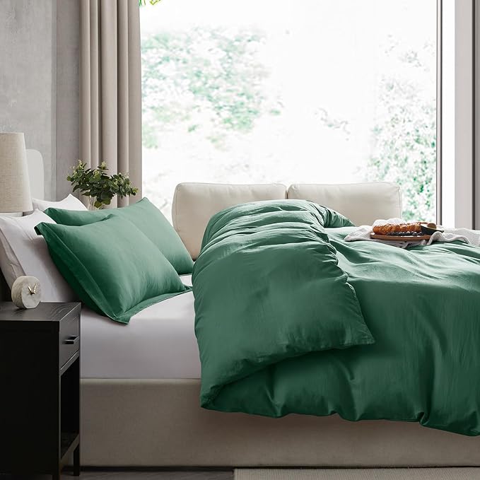 Nestl Dark Green Duvet Cover King Size - Image 7