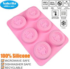 Sakolla 2 Pack Silicone Soap Molds, 6 Cavity Round Honeybee Silicone Molds - Image 2