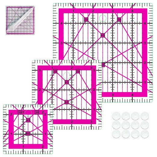 Quilting Rulers, 3 Quilting Square Ruler Quilting Templates, Quilting Rulers by ZICALSO