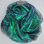 Dark Forest Green Iridescent Organza Fabric - Image 7