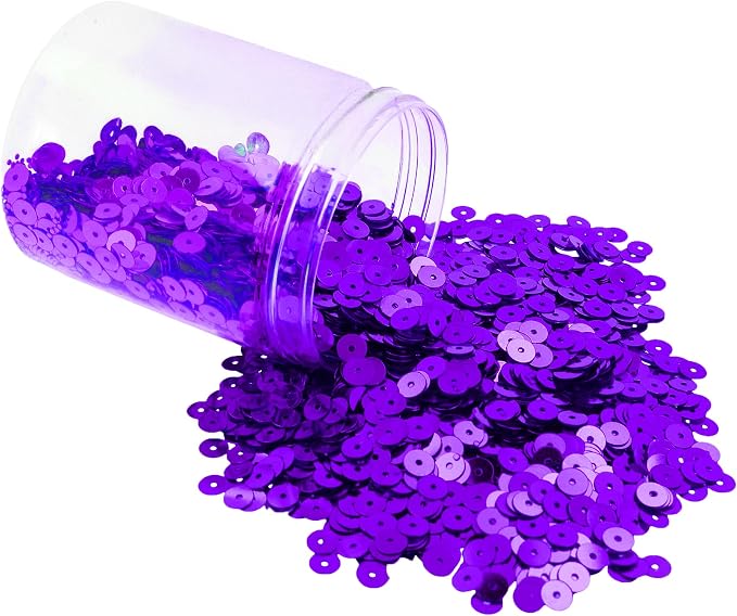 Mandala Crafts 6mm Flat Round Purple Sequins by MandalaCrafts